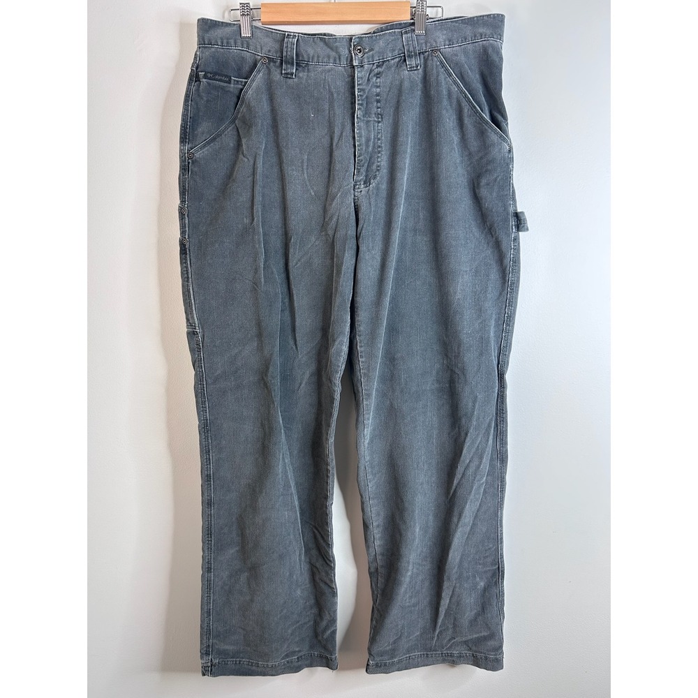 Columbia Mens Corduroy Carpenter‎ Pants Charcoal Grey Utility Workwear 38x32